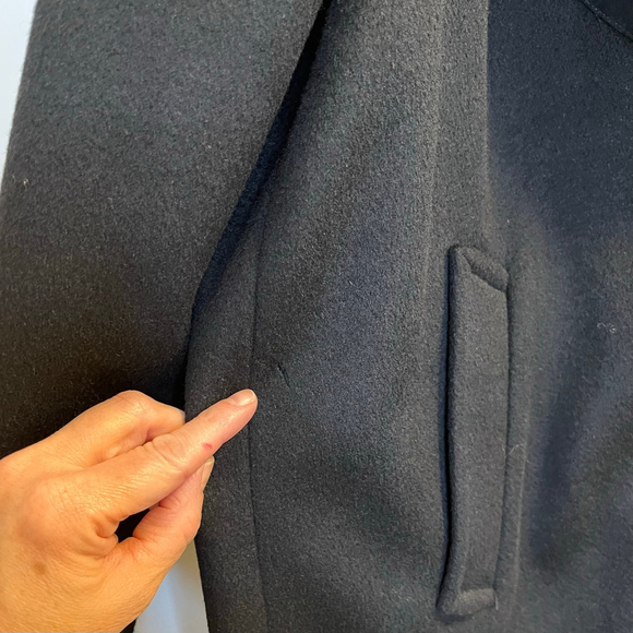 Vintage 80s Made in Canada Virgin Wool Coat Suede Appliqué Floral Cord Bead M/L - Picture 13 of 13